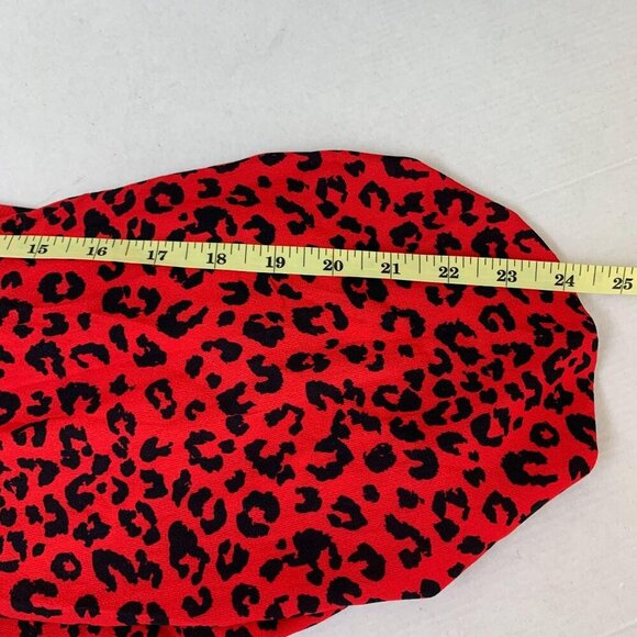 Charlie Holiday Penelope Smocked Leopard-Print Womens Top XS / 2 Red - Picture 12 of 12
